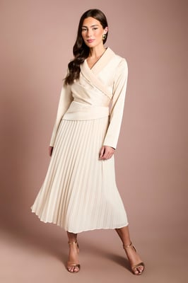 Tailored Pleat Skirt Midi Dress