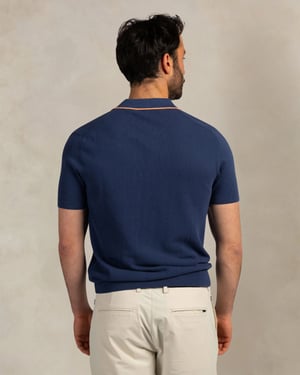 New Zealand Auckland Polo SS Gebreide Polo Blauw