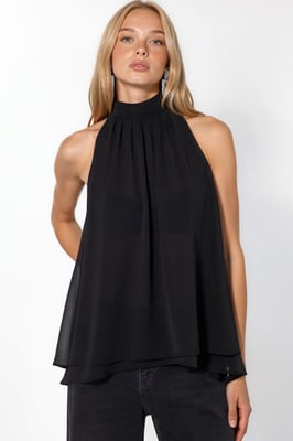 Halter nacklös ärmlös blus