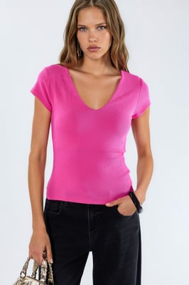 V-hals Modal Katoenmix Blouse