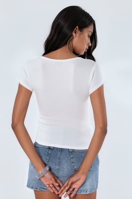 V-hals Modal Katoenmix Blouse