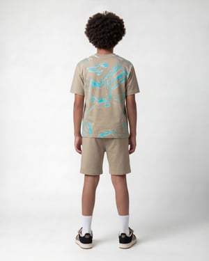 Black Bananas Kinderen Huge Sketch Twin Set, Zand