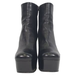 Prada Platform Ankle Boots in Black Leather