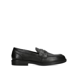 Leather Motor Black Leather Loafers