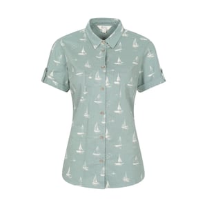 Mountain Warehouse Dames Kokosnoot Zeilboot Korte Mouwen Shirt (Khaki Groen)