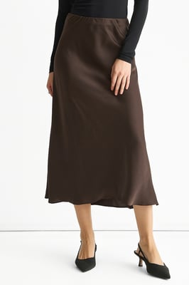 Choklad Bias Midi Kjol