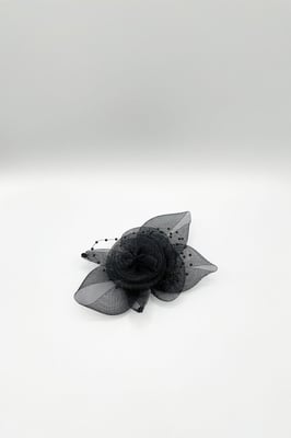 Rosette Fascinator & Brooch in Black
