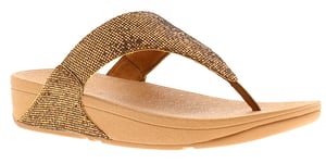 FitFlop Womens Flip Flops Lulu Glitterball Slip On old gold