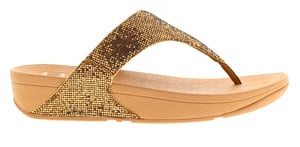 FitFlop Womens Flip Flops Lulu Glitterball Slip On old gold