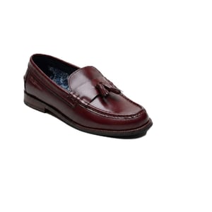 Ben Sherman Sid Brush Off Leather Men's Burgundy Tassel Loafers