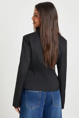 Gold Button Ruched Blazer