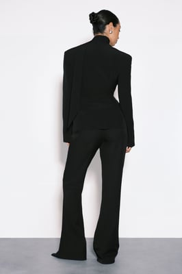 Scarf Detail Cinched Blazer