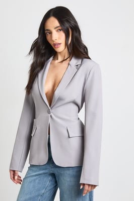 Tie Back Cinched Waist Blazer