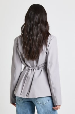 Tie Back Cinched Waist Blazer