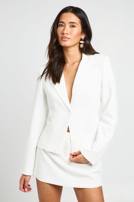 Single Button Fitted Blazer