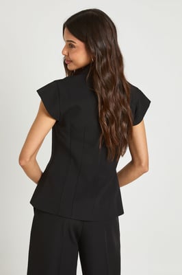 Cinched Cap Sleeve Fitted Blazer