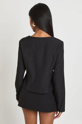 Boat Neck Fitted Blazer