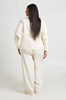 Plus Gold Trim Volume Sleeve Blazer