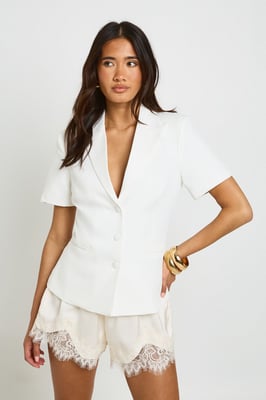 Short Sleeve Fitted Blazer