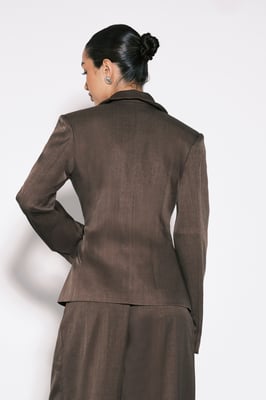 Cinched Ruched Waist Blazer