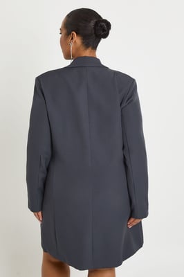 Plus Woven Shoulder Pad Blazer Dress