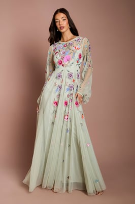Embellished Chiffon Maxi Dress