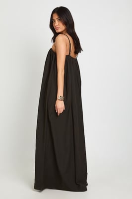 Linen Full Pocket Detail Maxi Dress