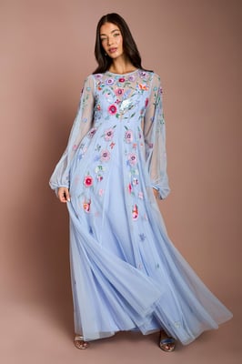 Embellished Chiffon Maxi Dress