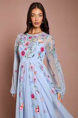 Embellished Chiffon Maxi Dress