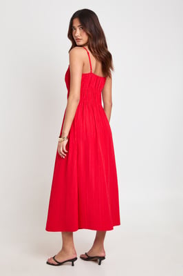 Textured Ruched Bust Midaxi Dress