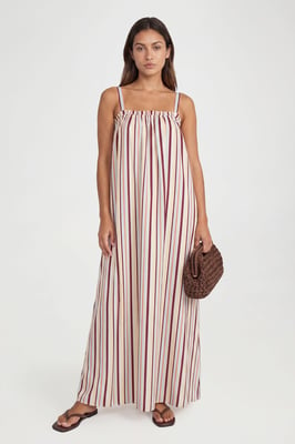 Tall Cotton Poplin Stripe Swing Dress