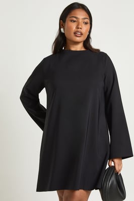 Plus Flare Sleeve Tie Back Shift Dress