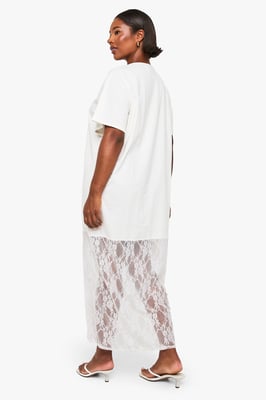 Plus Lace Detail Midaxi T-Shirt Dress