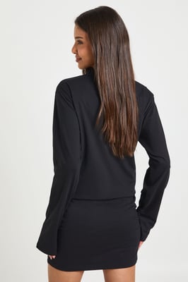Ruched Long Sleeve T-shirt Mini Dress