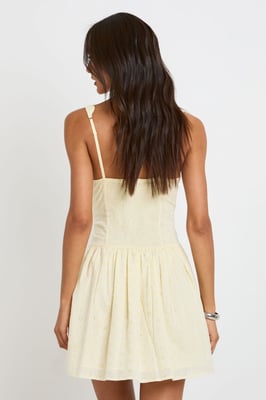 Tall Broderie Scalloped Neck Corset Mini Dress