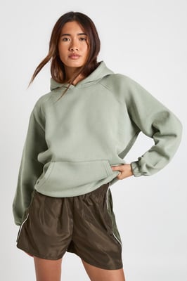 Nylon High Waist Contrast Panel Track Shorts