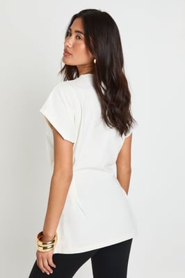 Pleat Waist Peplum T -Shirt