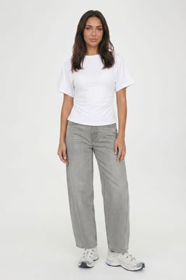 Petite Jersey Ruched Waist Cap Sleeve T-Shirt