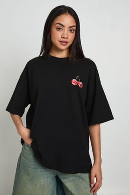 Cherry Print Front and Back Printed T-Shirt