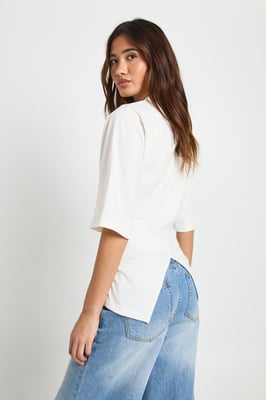Cinched Waist Half Sleeve T-Shirt