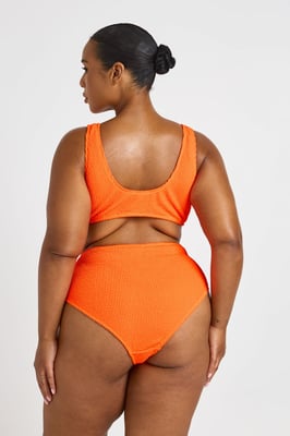 Plus Crinkle Knot Top & High Waist Bikini