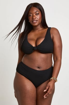 Plus Crinkle Knot Top & High Waist Bikini