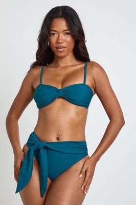 Tummy Control Wrap Detail High Waist Bikini Bottom