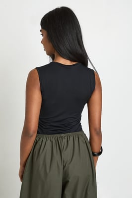 Matte Slinky Ruched Plunge Bodysuit