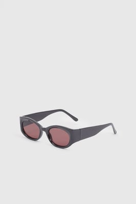Plum Chunky Framed Rounded Sunglasses