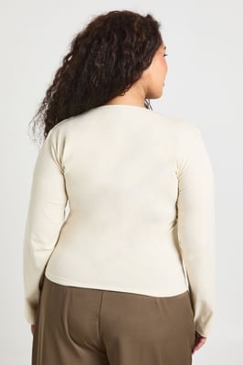 Plus Basic Square Neck Long Sleeve Top