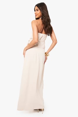 Gold Buckle Tie Detail Maxi Skirt