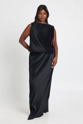 Plus Bubble Hem Top And Maxi Skirt Co Ord