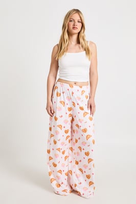 Petite Croissant & Stripe Cami and Trouser Set