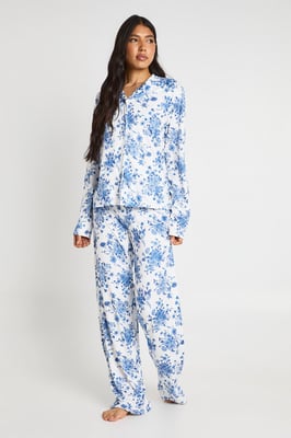 Tall Floral Print Long Sleeve Shirt & Trouser Pyjama Set